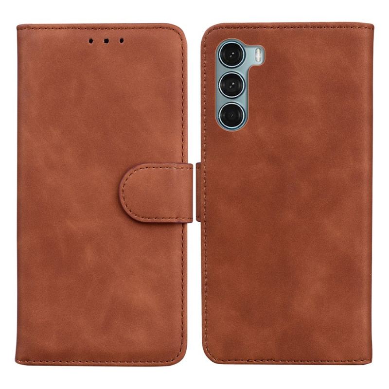 Capa Flip Para Moto G200 5G Efeito Couro Monocromático