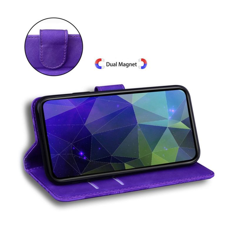 Capa Flip Para Moto G200 5G Efeito Couro Monocromático