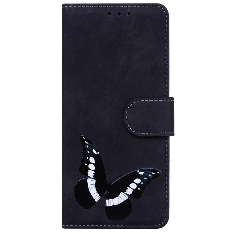 Capa Folio Para Moto G200 5G Borboleta Com Toque De Pele