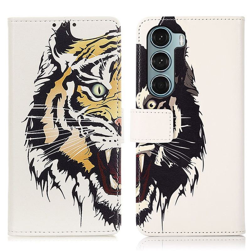Capa Folio Para Moto G200 5G Tigre Feroz