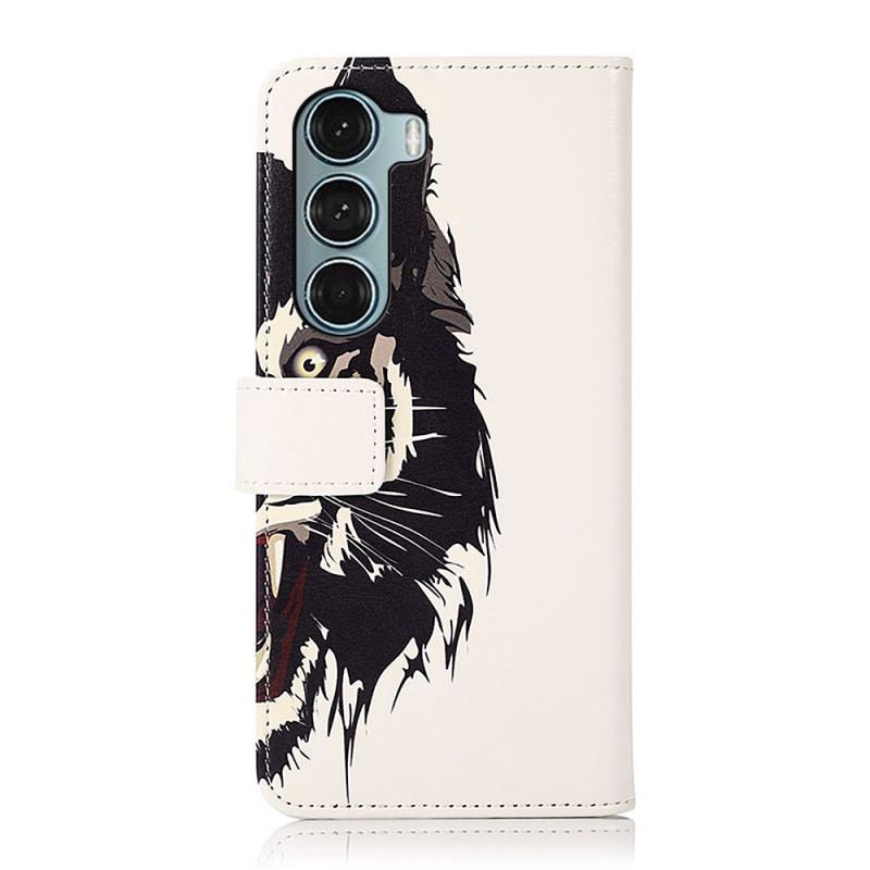 Capa Folio Para Moto G200 5G Tigre Feroz
