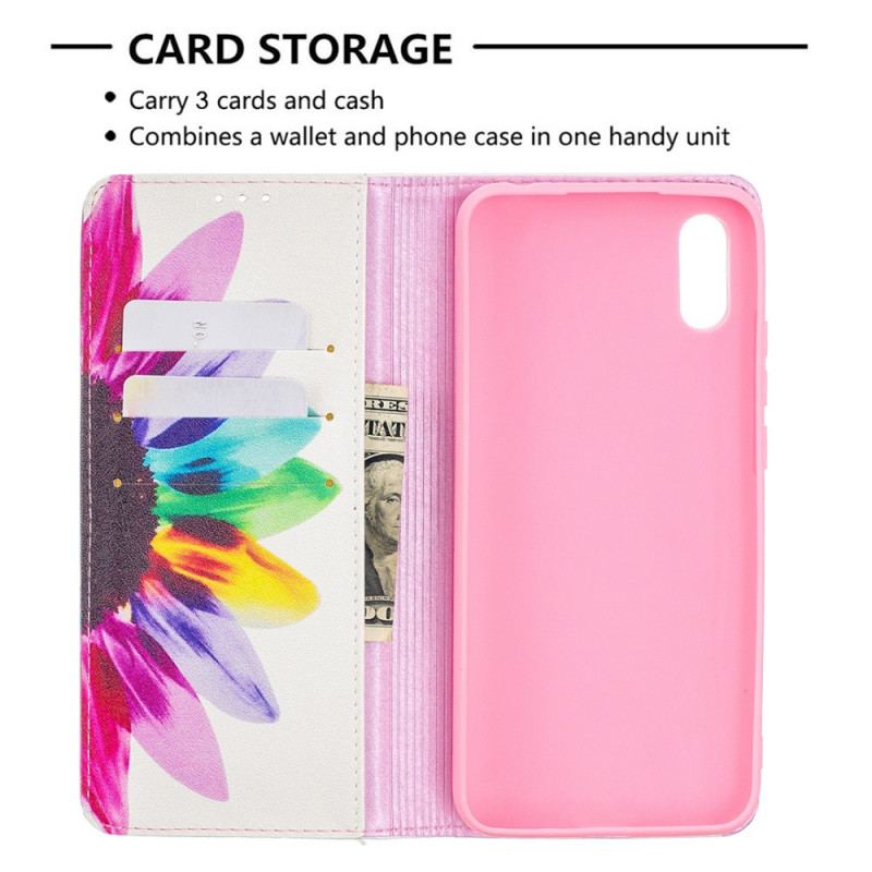 Capa De Celular Para Xiaomi Redmi 9A Flip Flor Aquarela