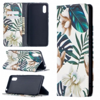 Capa De Celular Para Xiaomi Redmi 9A Flip Folhas