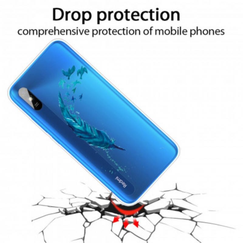 Capa De Celular Para Xiaomi Redmi 9A Linda Pena Azul