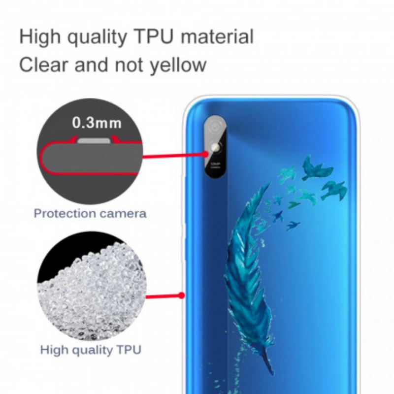 Capa De Celular Para Xiaomi Redmi 9A Linda Pena Azul