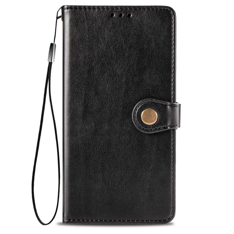 Capa De Couro Para Xiaomi Redmi 9A Couro Falso E Fecho Vintage