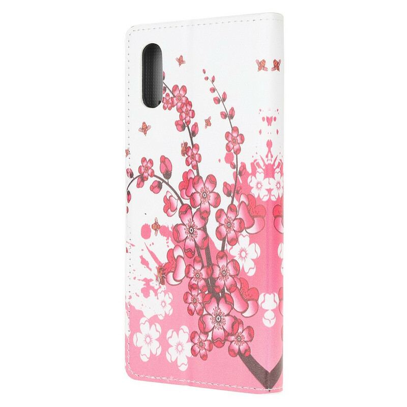 Capa De Couro Para Xiaomi Redmi 9A Flores Tropicais