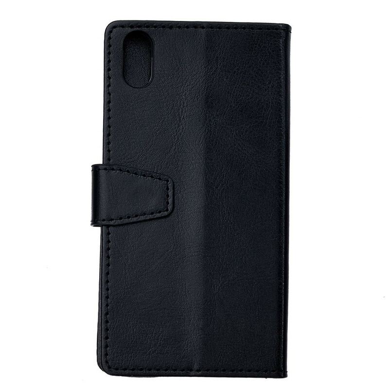Capa Em Pele Para Xiaomi Redmi 9A Efeito Couro Brilhante Simples