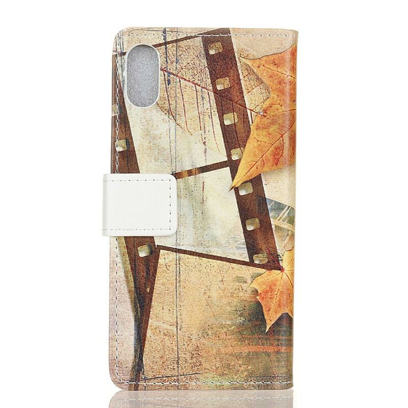 Capa Em Pele Para Xiaomi Redmi 9A Torre Eiffel No Outono