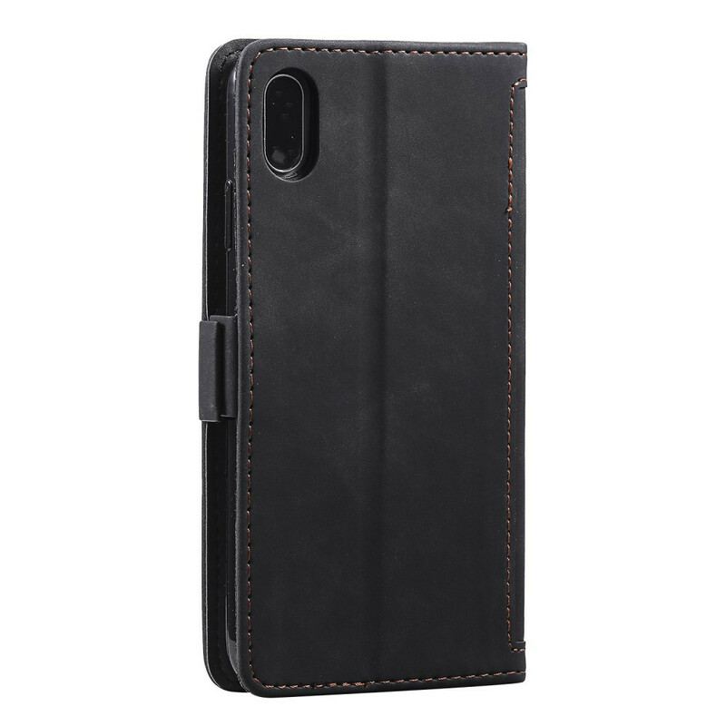 Capa Flip Para Xiaomi Redmi 9A Contornos Reforçados Com Couro Sintético Em Dois Tons