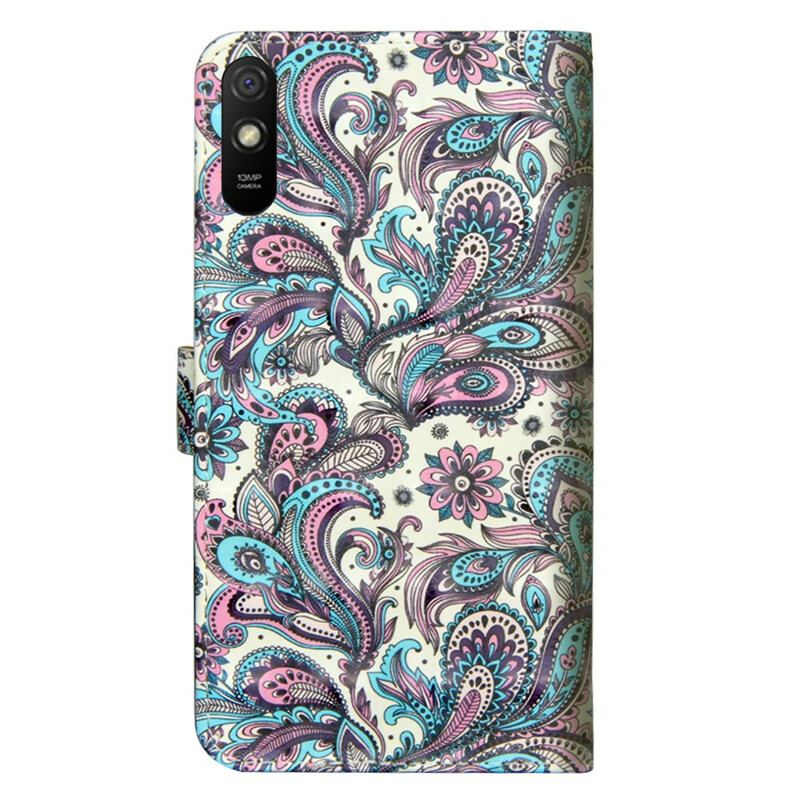 Capa Flip Para Xiaomi Redmi 9A Padrões De Flores