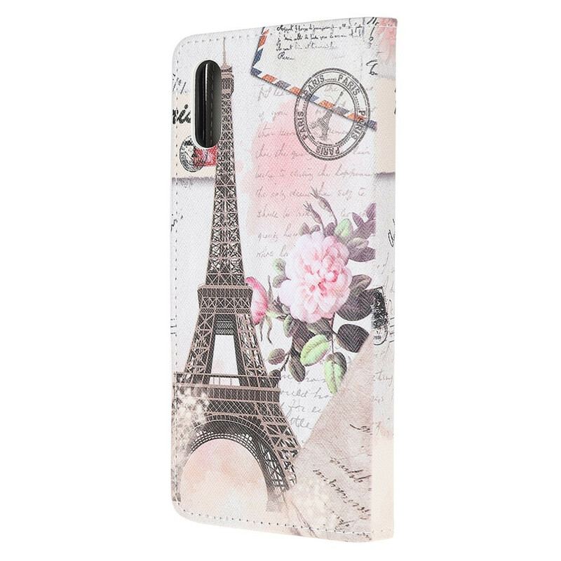 Capa Flip Para Xiaomi Redmi 9A Torre Eiffel Retrô