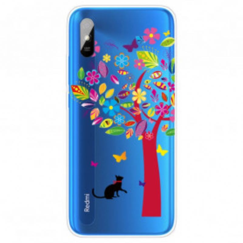 Capa Para Xiaomi Redmi 9A Gato Sob A Árvore Colorida