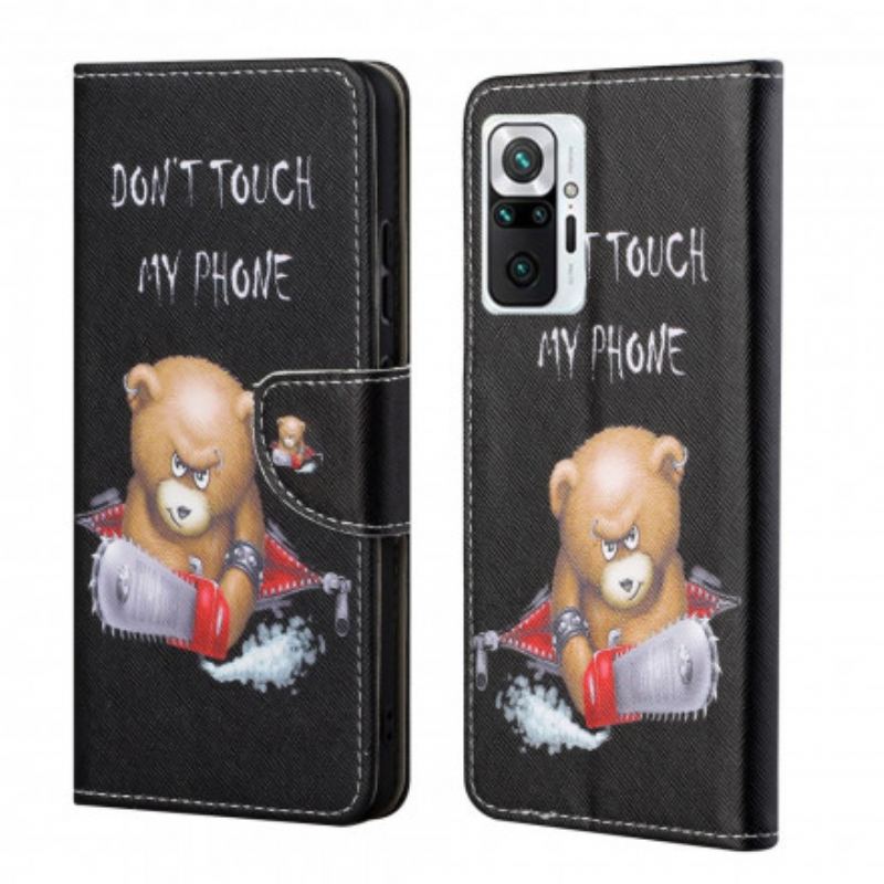 Capa Em Pele Para Xiaomi Redmi Note 10 Pro Urso Perigoso