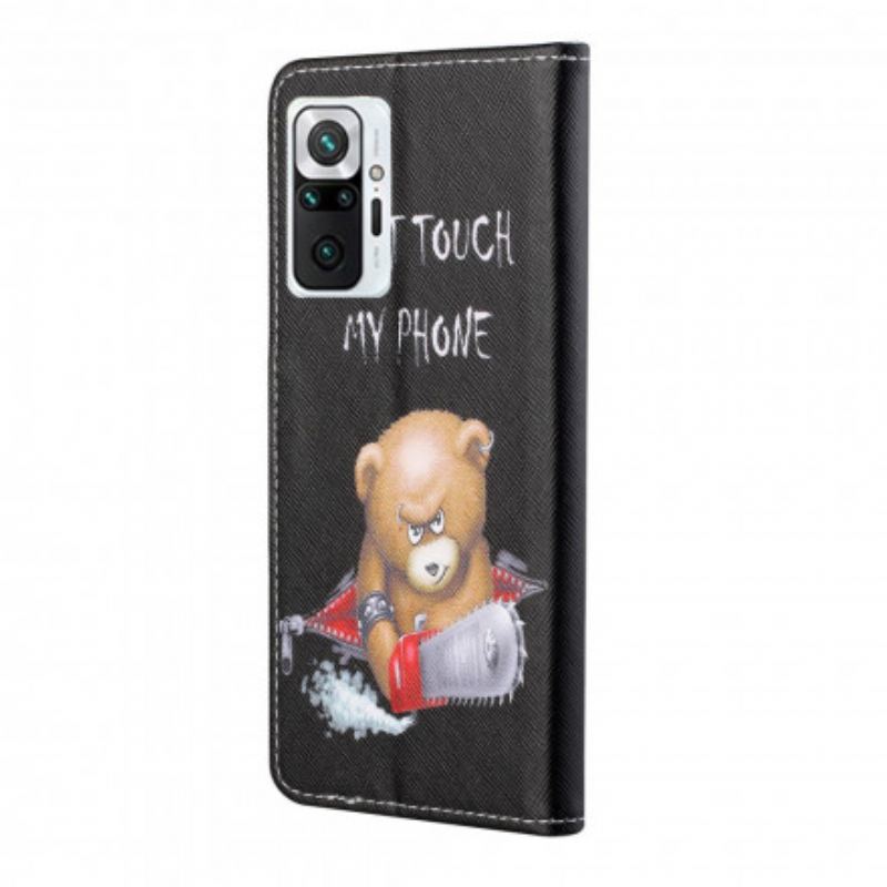 Capa Em Pele Para Xiaomi Redmi Note 10 Pro Urso Perigoso
