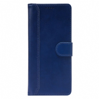 Capa Flip Para Xiaomi Redmi Note 10 Pro Costuras Brilhantes E Expostas