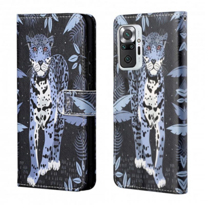 Capa Folio Para Xiaomi Redmi Note 10 Pro De Cordão Leopardo Strappy