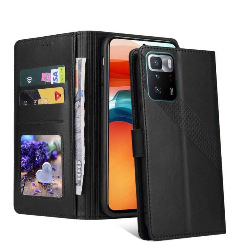 Capa Folio Para Xiaomi Redmi Note 10 Pro Efeito Couro Gq.utrobe