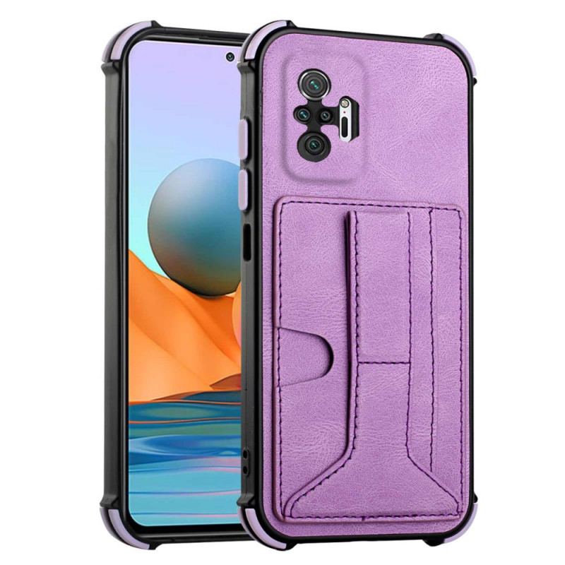 Capa Para Xiaomi Redmi Note 10 Pro Efeito De Couro Com Porta-cartões E Alça