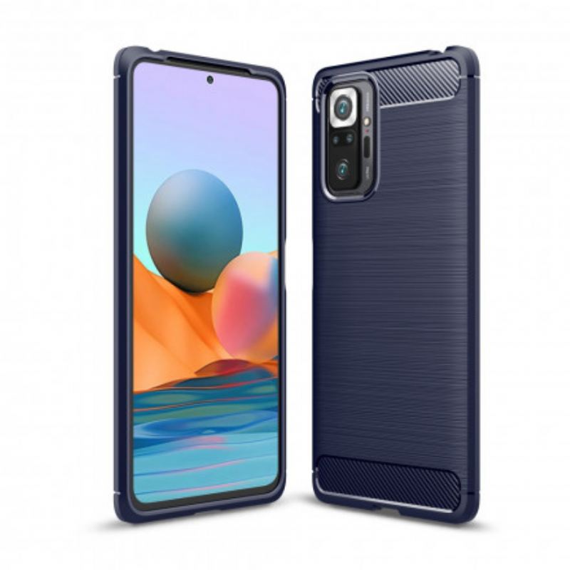 Capa Para Xiaomi Redmi Note 10 Pro Fibra De Carbono Escovada