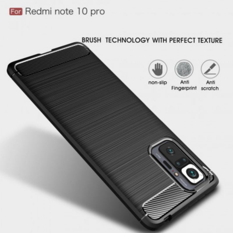 Capa Para Xiaomi Redmi Note 10 Pro Fibra De Carbono Escovada