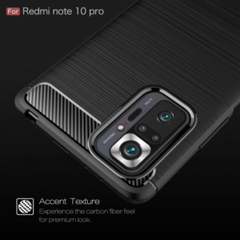 Capa Para Xiaomi Redmi Note 10 Pro Fibra De Carbono Escovada