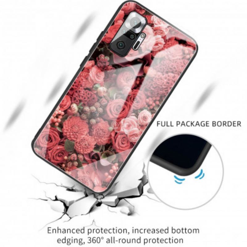 Capa Para Xiaomi Redmi Note 10 Pro Rose Flowers Vidro Temperado