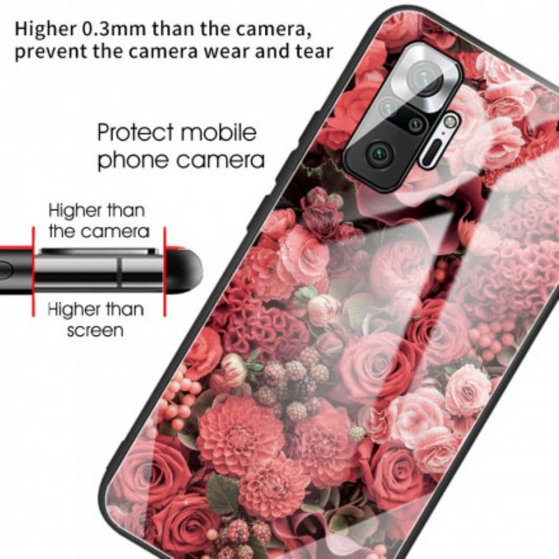 Capa Para Xiaomi Redmi Note 10 Pro Rose Flowers Vidro Temperado