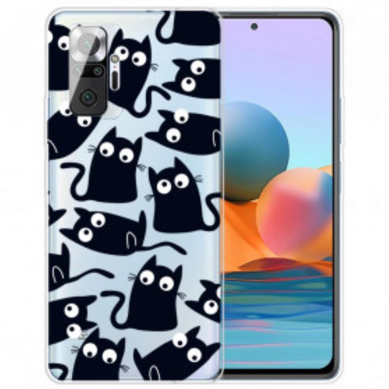 Capa Para Xiaomi Redmi Note 10 Pro Vários Gatos Pretos