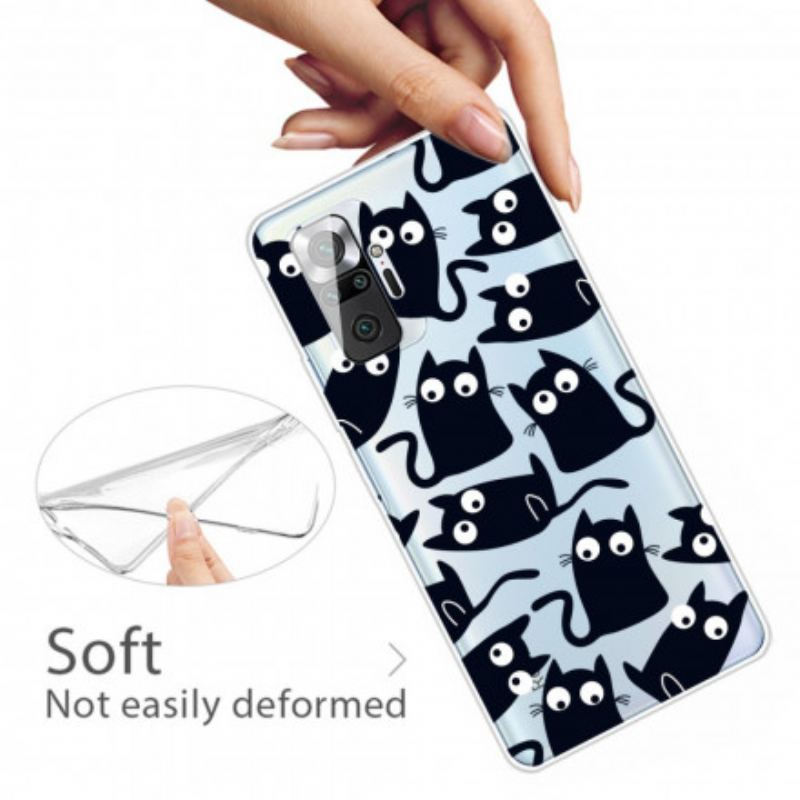 Capa Para Xiaomi Redmi Note 10 Pro Vários Gatos Pretos
