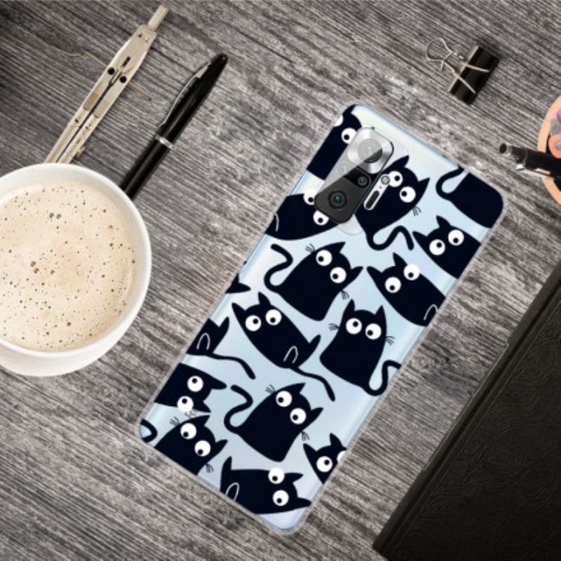 Capa Para Xiaomi Redmi Note 10 Pro Vários Gatos Pretos