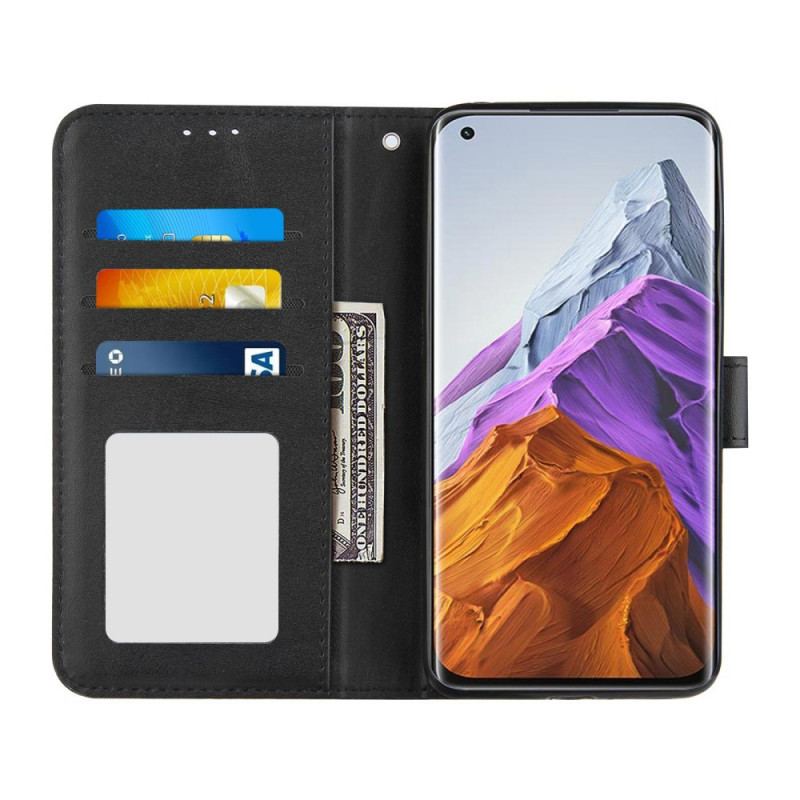 Capa Flip Para Xiaomi Mi 11 Pro De Cordão Estilo De Couro Geométrico Com Tiras