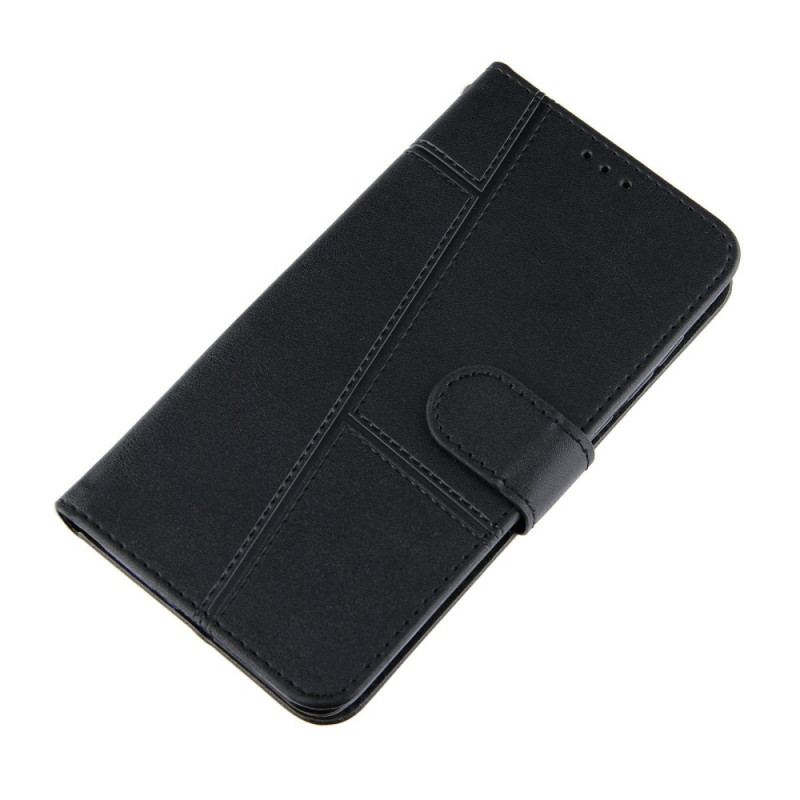 Capa Flip Para Xiaomi Mi 11 Pro De Cordão Estilo De Couro Geométrico Com Tiras
