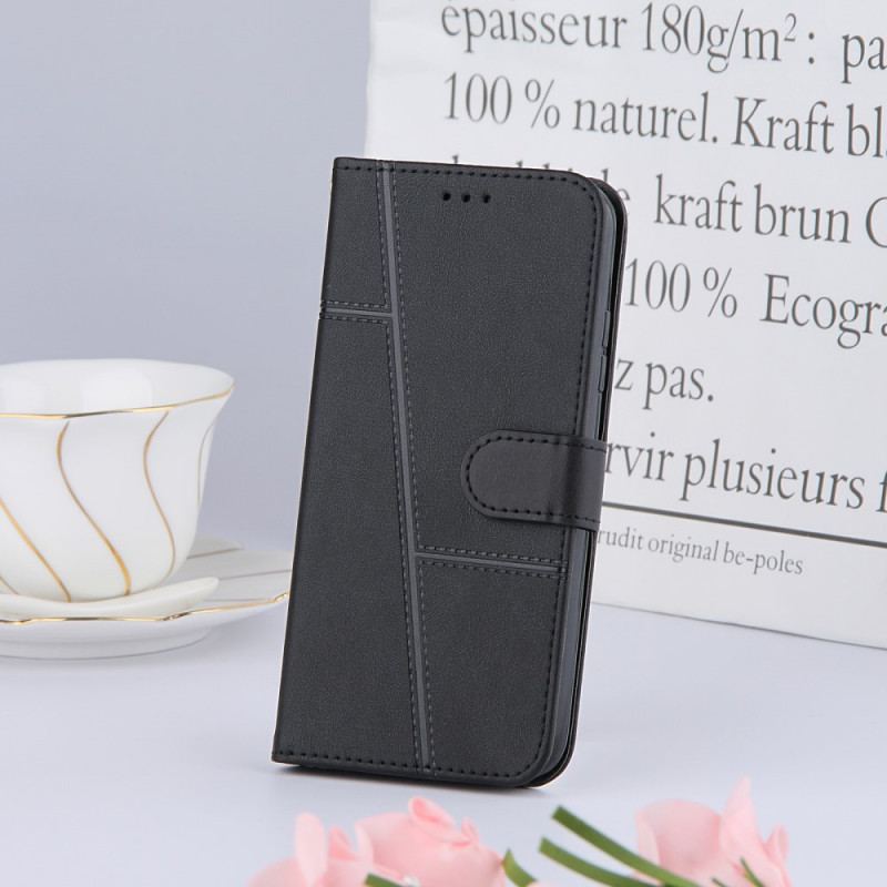 Capa Flip Para Xiaomi Mi 11 Pro De Cordão Estilo De Couro Geométrico Com Tiras