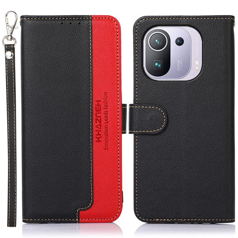 Capa Flip Para Xiaomi Mi 11 Pro Estilo Lichia Rfid Khazneh