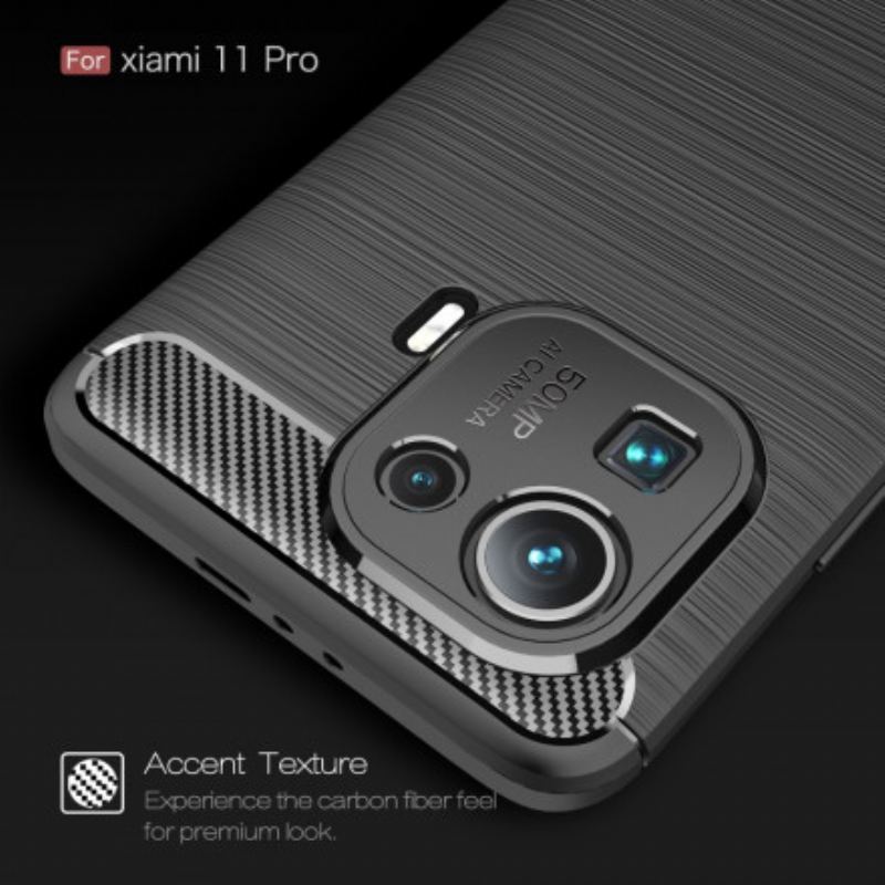 Capa Para Xiaomi Mi 11 Pro Fibra De Carbono Escovada