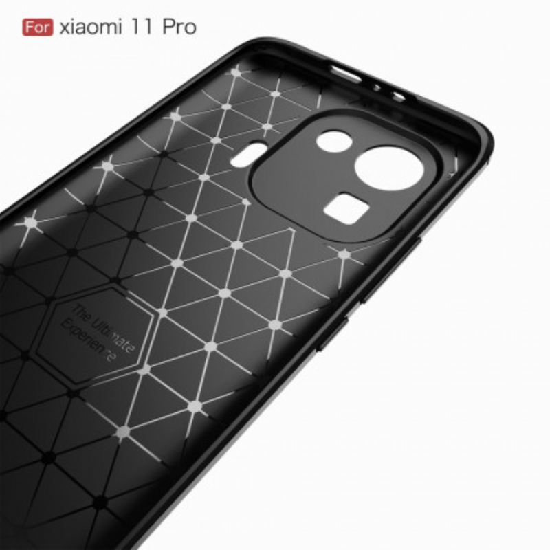 Capa Para Xiaomi Mi 11 Pro Fibra De Carbono Escovada