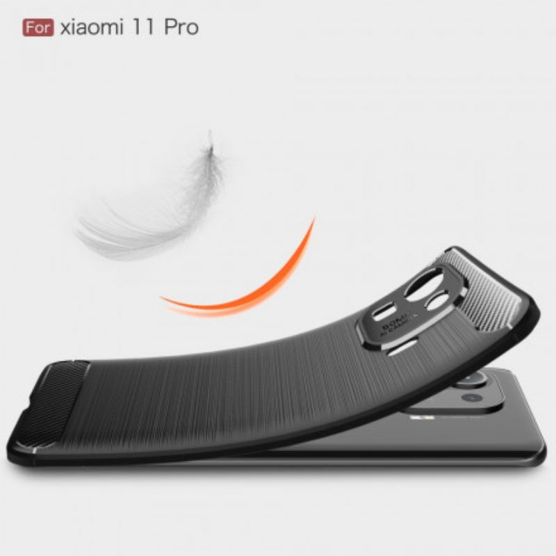 Capa Para Xiaomi Mi 11 Pro Fibra De Carbono Escovada