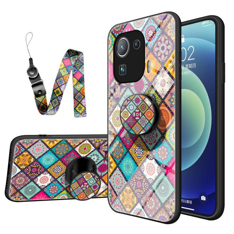 Capa Para Xiaomi Mi 11 Pro Suporte Magnético Patchwork