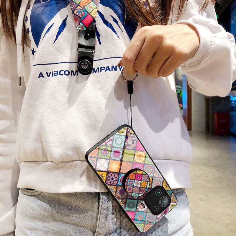 Capa Para Xiaomi Mi 11 Pro Suporte Magnético Patchwork