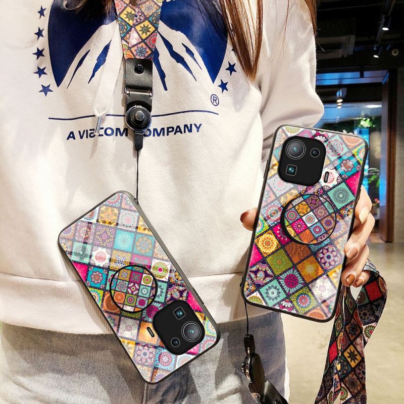 Capa Para Xiaomi Mi 11 Pro Suporte Magnético Patchwork