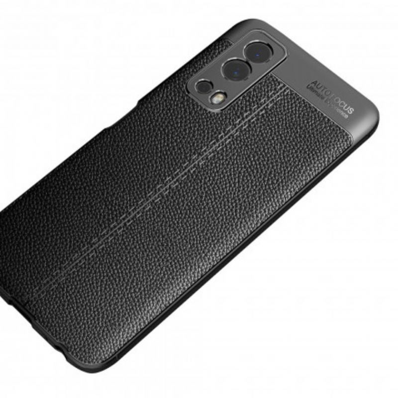 Capa Para Vivo Y72 5G Linha Dupla Efeito Couro Litchi