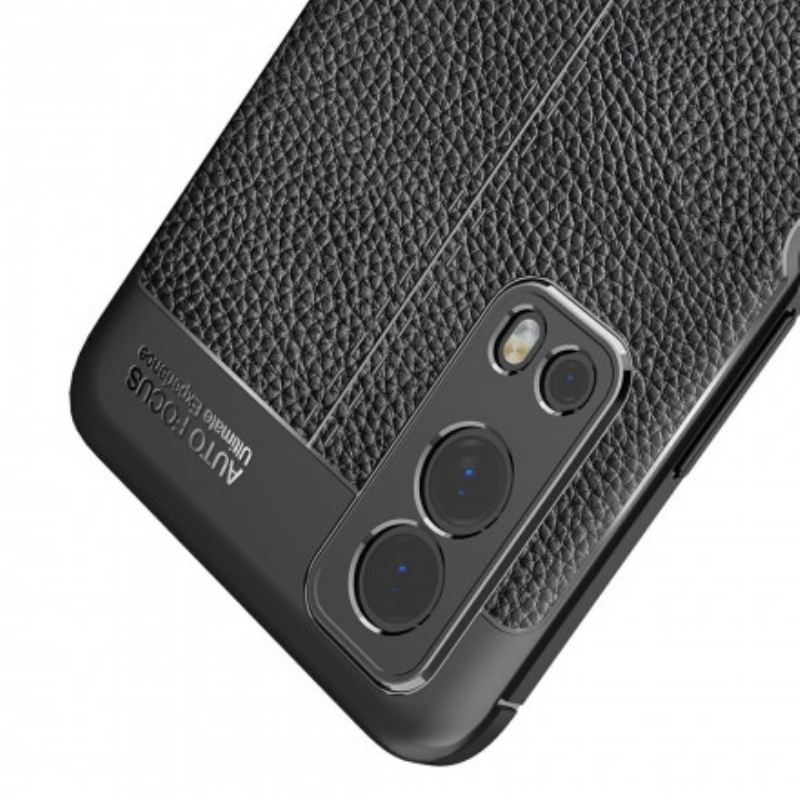 Capa Para Vivo Y72 5G Linha Dupla Efeito Couro Litchi