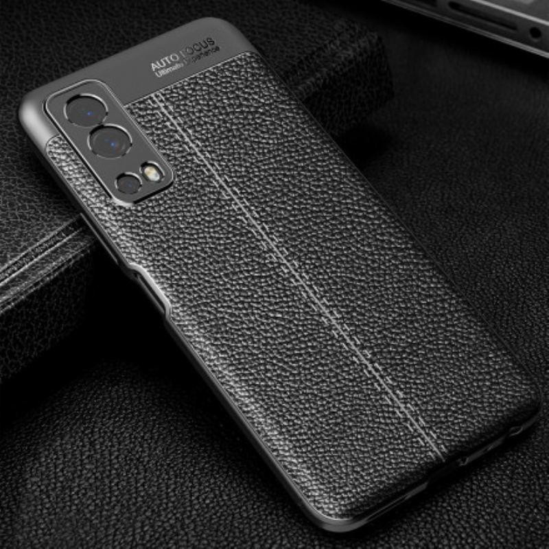 Capa Para Vivo Y72 5G Linha Dupla Efeito Couro Litchi