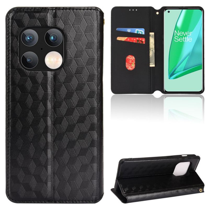 Capa De Celular Para OnePlus 10 Pro 5G Flip Efeito Couro Diamante