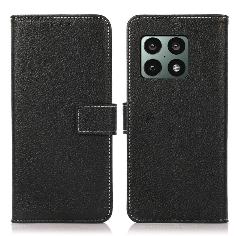 Capa De Couro Para OnePlus 10 Pro 5G Costuras Expostas De Lichia