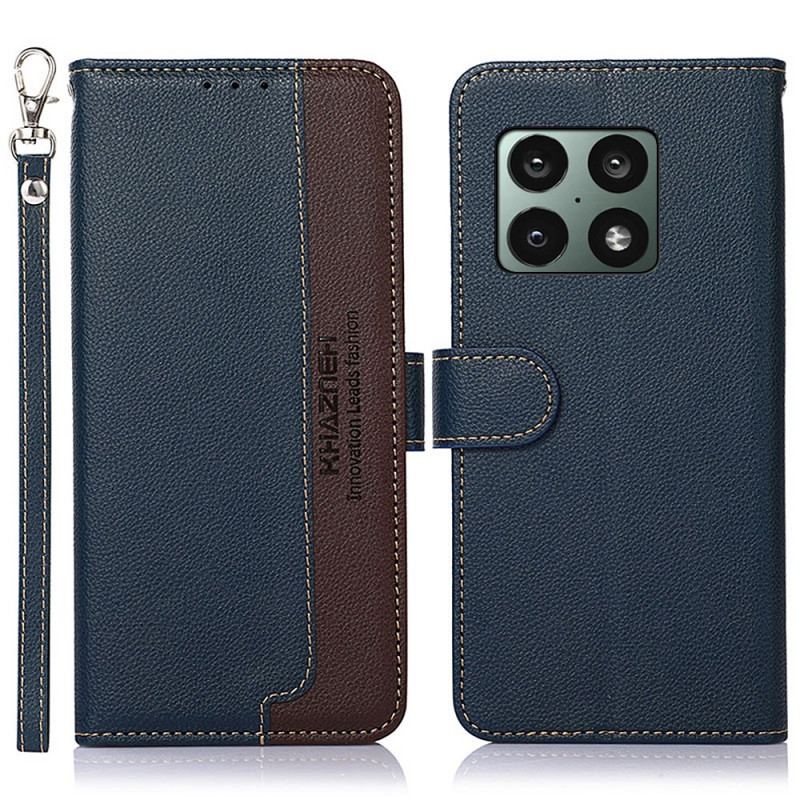 Capa De Couro Para OnePlus 10 Pro 5G Estilo Lichia Rfid Khazneh
