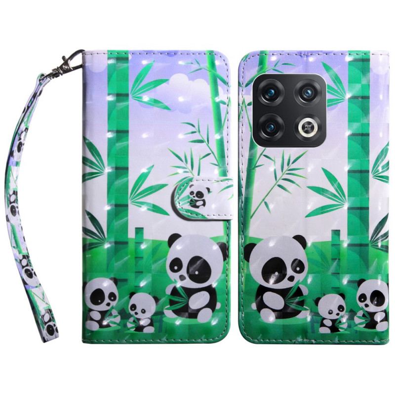 Capa Flip Para OnePlus 10 Pro 5G De Cordão Tangas Pandas
