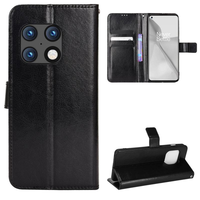Capa Flip Para OnePlus 10 Pro 5G Couro Falso Chamativo