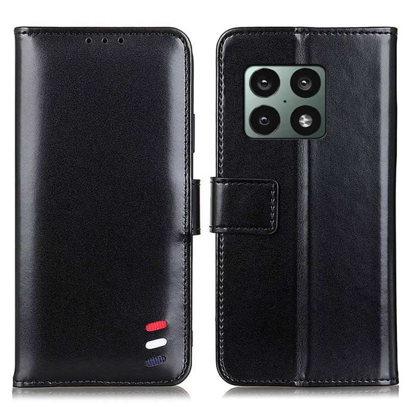 Capa Flip Para OnePlus 10 Pro 5G Efeito Couro Tricolor
